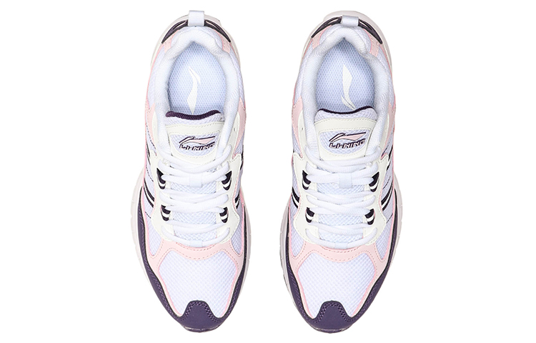 Shop (Women) Li-Ning Lightweight Running Shoes 'White Pink Purple' ARBP064-3