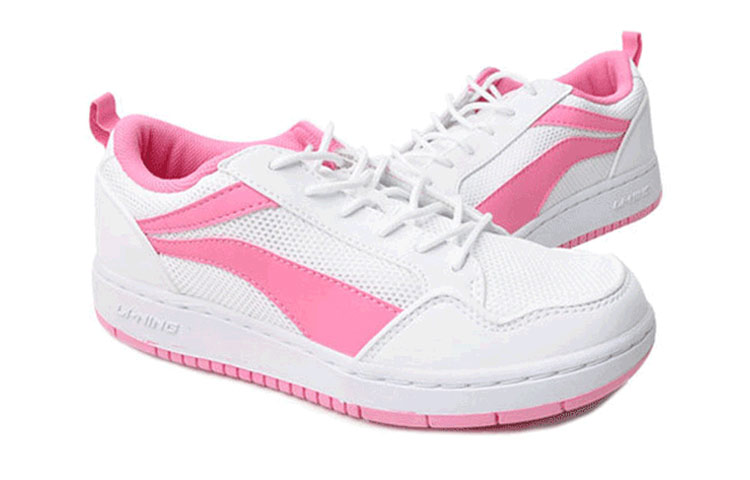 Lookbook (W) 리닝 핑크-화이트 로우탑 스니커즈 (Li-Ning pink-white low-top sneakers) ALCG056-3