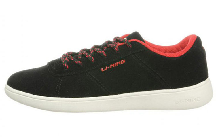 (Women) Li-Ning Low Top Casual Sneakers 'Black Red' ALCG322-1