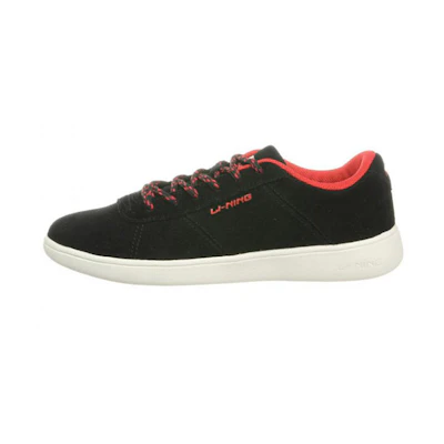 (W) Li-Ning Low Top Casual Sneakers 'Black Red'