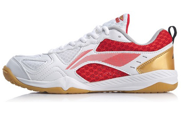 (Women) Li-Ning Ma Long Signature Table Tennis Shoes 'White Red' APTP002-1