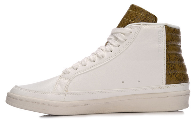 (Women) Li-Ning Mid-Top Skate Shoes 'White Brown' AGBM008-1