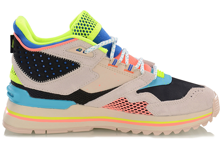 Order (W) Li-Ning Mittelhohe Trend-Laufschuhe ''Grau Weiß Schwarz'' AGLP204-2