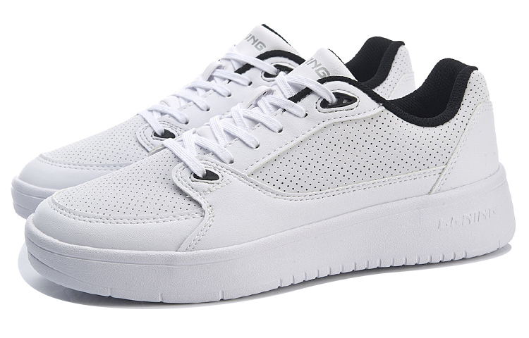 Lookbook 李宁 No Wave 轻便经典休閒板鞋 女款 白黑