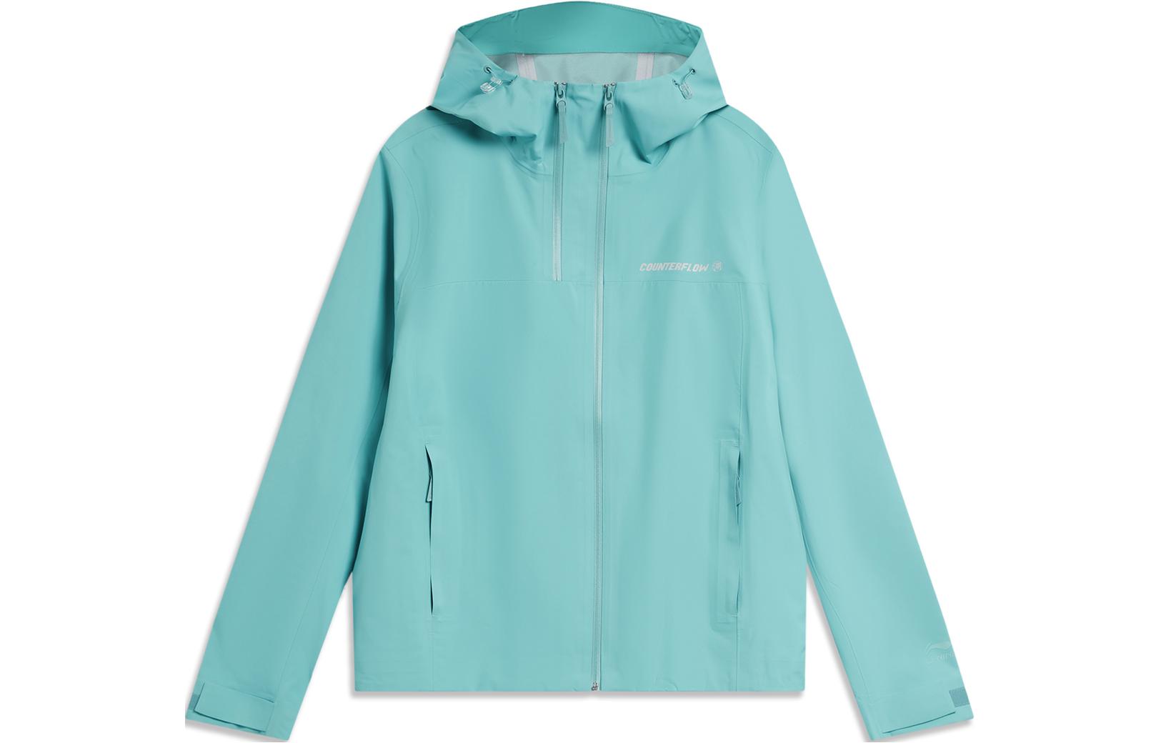 (Women) Li-Ning Outdoor Waterproof Windproof Hooded Jacket Sky Blue ACFU006-4