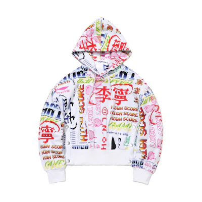 (Women) Li-Ning Paris Fashion Week Oversized Hoodie White with Colorful Print () AWDQ626-1