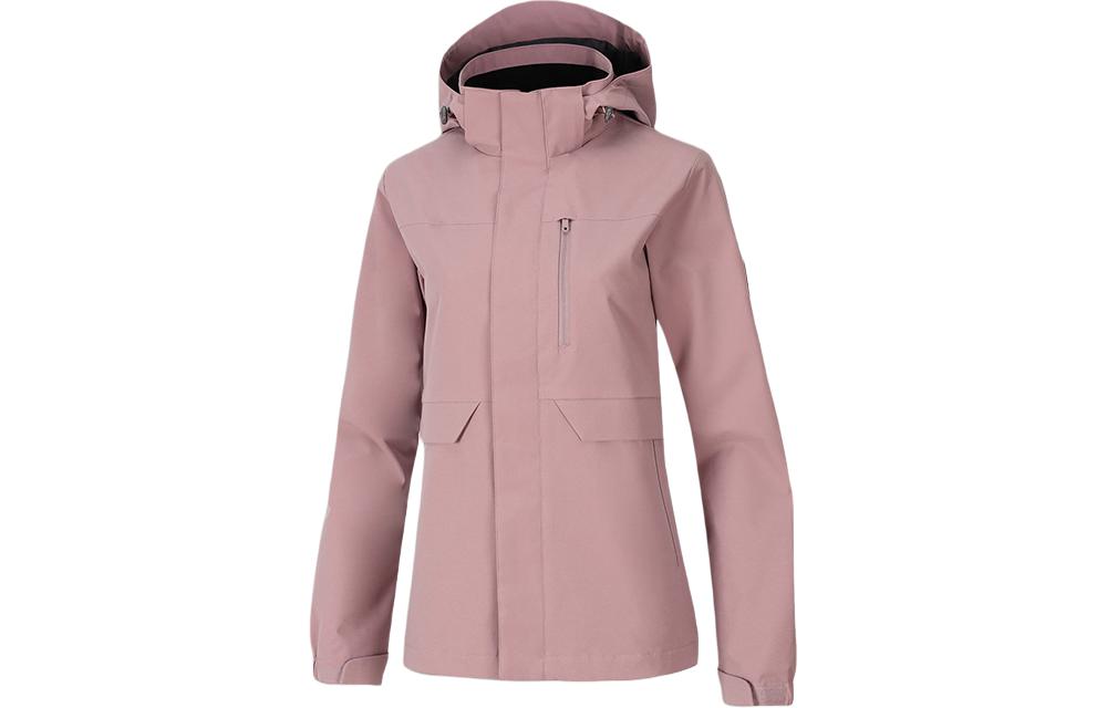 (Women) Li-Ning Pink Waterproof Outdoor Sports Zip Hoodie Jacket AFDSC12-2