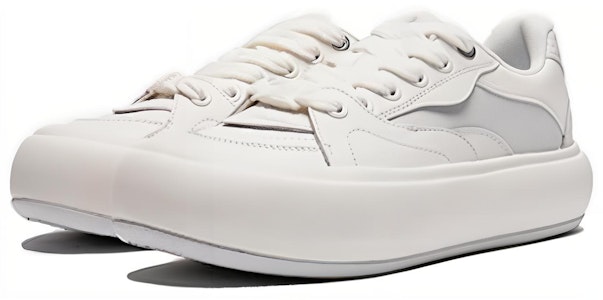 台灣李寧 泡芙平台 隨搭舒適簡潔 防滑 低筒 滑板鞋 女款 白灰色 Lookbook 台灣李寧 泡芙平台 隨搭舒適簡潔 防滑 低筒 滑板鞋 女款 白灰色