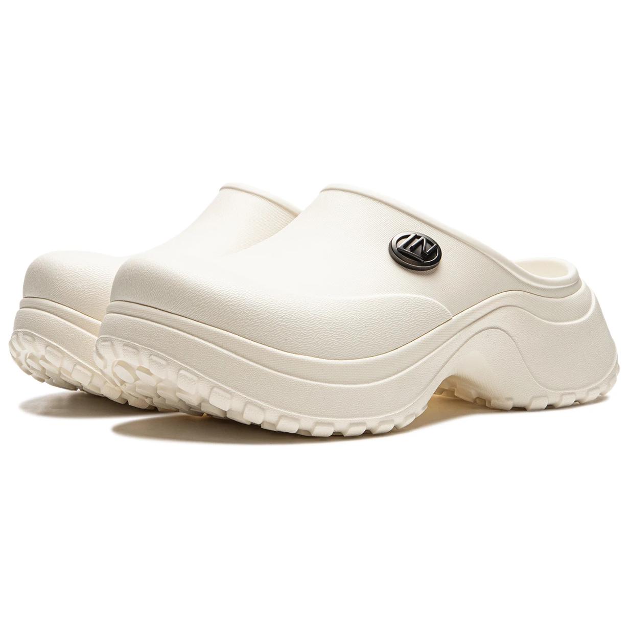 Shop LiNing李寧 Project* 穆勒 靜音速乾包頭拖鞋 女款 白色