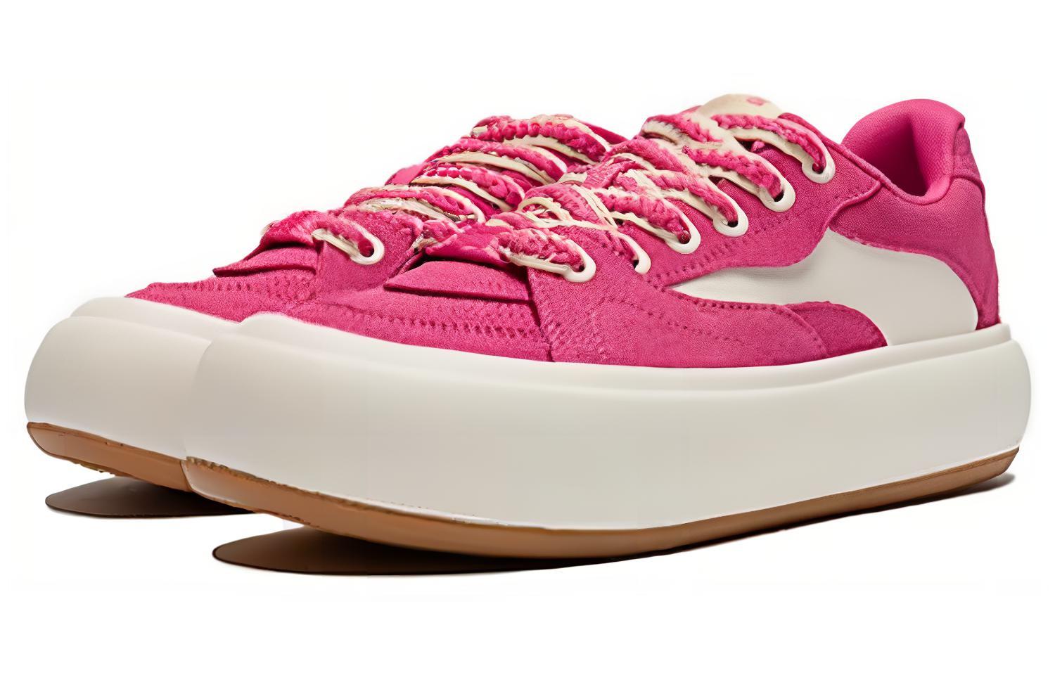 Lookbook 台灣李寧 泡芙平台 全配休閒 輕鬆舒適 防滑耐磨 低筒 帆布鞋 女款 紅白