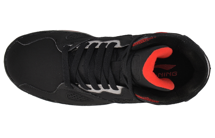 Lookbook LiNing李寧 復古90系列 休閒 高筒 籃球鞋 女款 黑紅