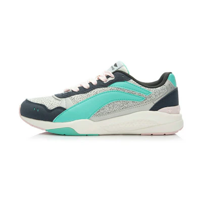 (W) Li-Ning Retro Running Shoes 'White Green Grey'