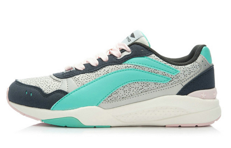 (Women) Li-Ning Retro Running Shoes 'White Green Grey' ALCK074-4