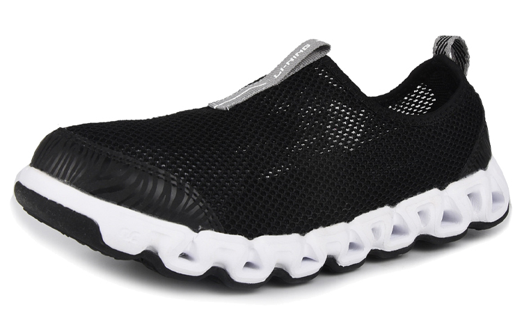 Lookbook (Women) Li-Ning Slip-On Running Shoes 'Black White' AHLM018-1