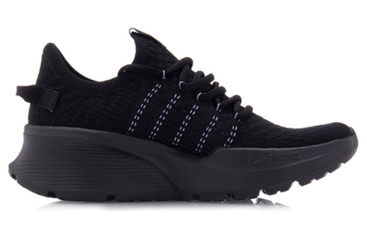 Order 李宁 Soft 一體織 減震 低幫 跑步鞋 女款 標準黑