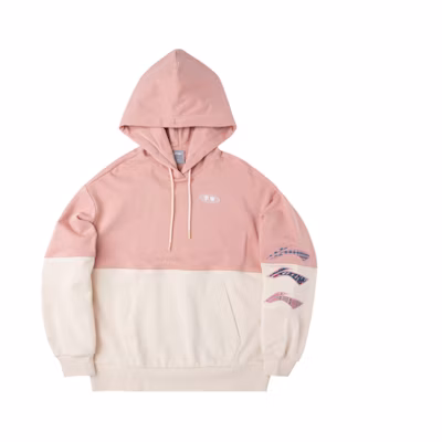 (Women) Li-Ning Sporty Fashion Loose Pullover Hoodie Misty Rose Pink AWDQ348-1