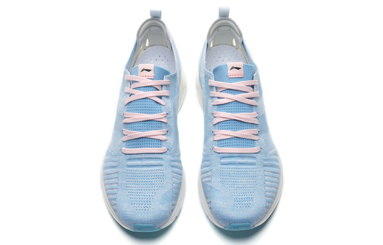 Shop (W) Li-Ning Super Light 16 ''Blu Traspirante Knit Ammortizzante Running Scarpe'' ARBP012-12