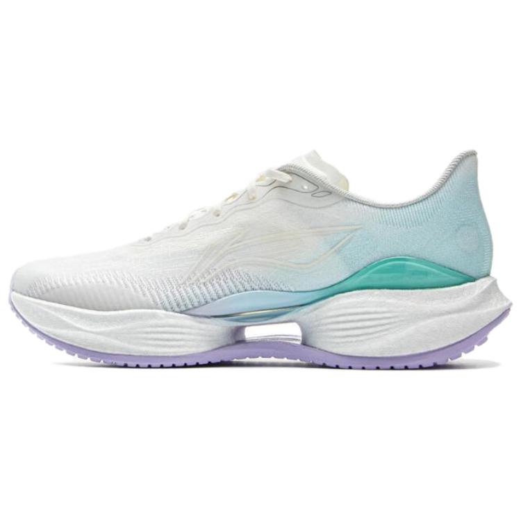 (Women) Li-Ning Super Light 22 Marathon Running Shoes White Blue Lightweight ARBV002-31