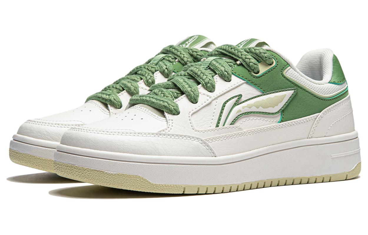 Lookbook LiNing李寧 天跡 休閒百搭 防滑耐磨 低筒 板鞋 女款 白綠