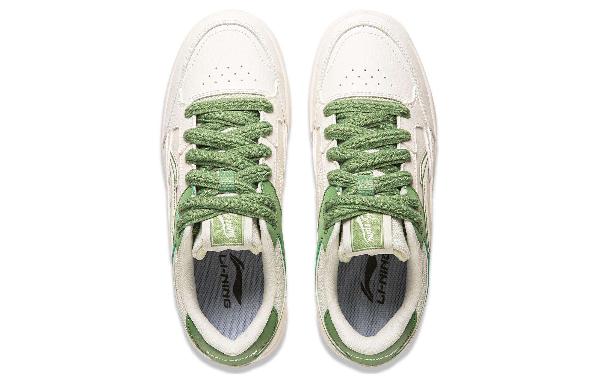 Shop LiNing李寧 天跡 休閒百搭 防滑耐磨 低筒 板鞋 女款 白綠