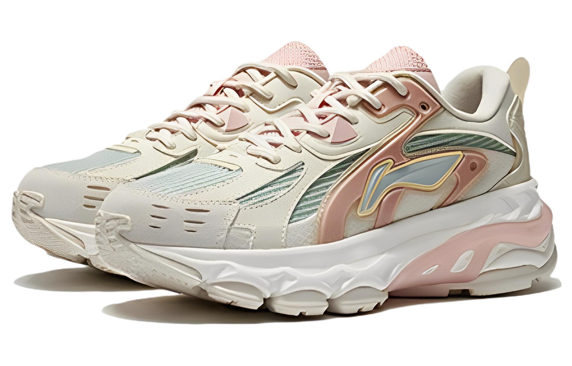 Lookbook (W) Li-Ning Sepatu Trend Santai Bounce Low 'Putih Merah Muda' ARLS004-4