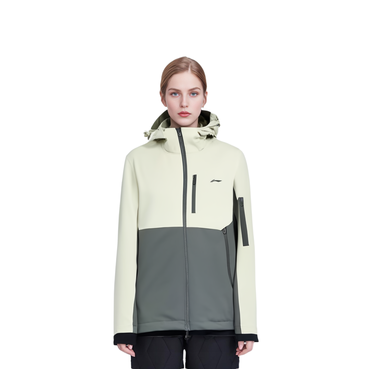 Details for (Women) Li-Ning Tri-color Fitness Series Hooded 3-in-1 Jacket Light Tea Green AWBT014-1