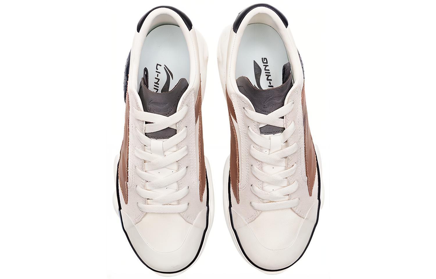 Shop (W) Li-Ning Wave HBRD ''Blanc Noir Marron'' AGCP378-6