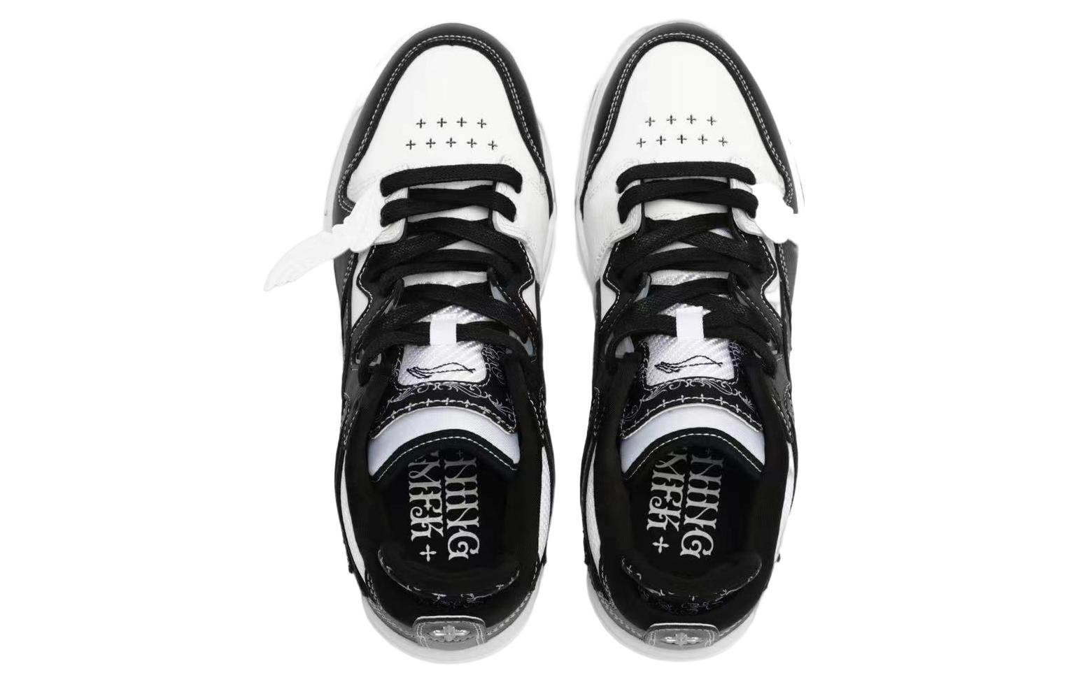 Shop SMFK x LiNing李寧 惟吾 Pro 舒適潮流 防滑耐磨 低幫 板鞋 女款 黑白