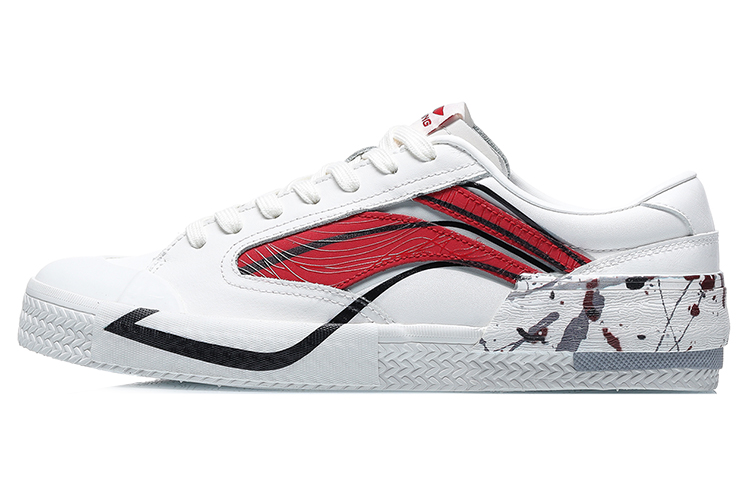 Buy (W) Zapatos Vintage Li-Ning Weiwu Semana de la Moda París 'Blanco Rojo' AECR038-3