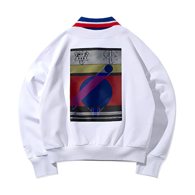 (Women) Li-Ning White Graphic Print Casual Long-Sleeve Sweatshirt AWDQ208-1