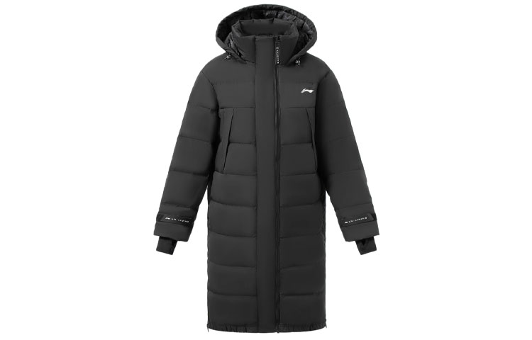 (Women) Li-Ning Winter Black Down Jacket Fitness Series Loose Fit Logo Design. AYMR158-3