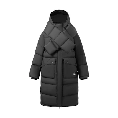 (Women) Li-Ning Wu Series Long Hooded Windproof Down Jacket Black Menswear AYMR092-3