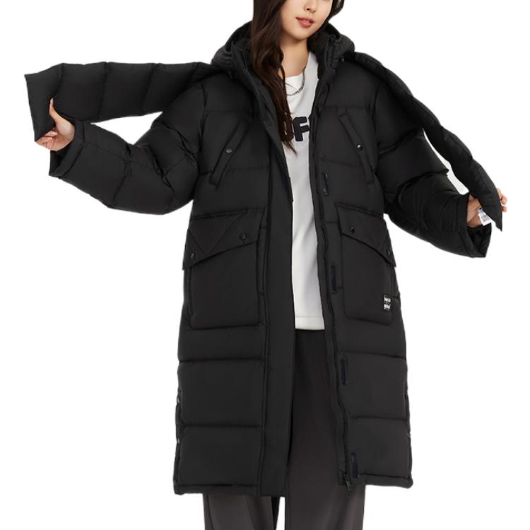 (Women) Li-Ning Wu Series  Long Hooded Windproof Down Jacket Black Menswear AYMR092-3 圖 4