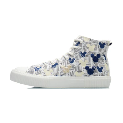 (W) Li-Ning Disney Canvas Hi Shoes 'White Blue Yellow'