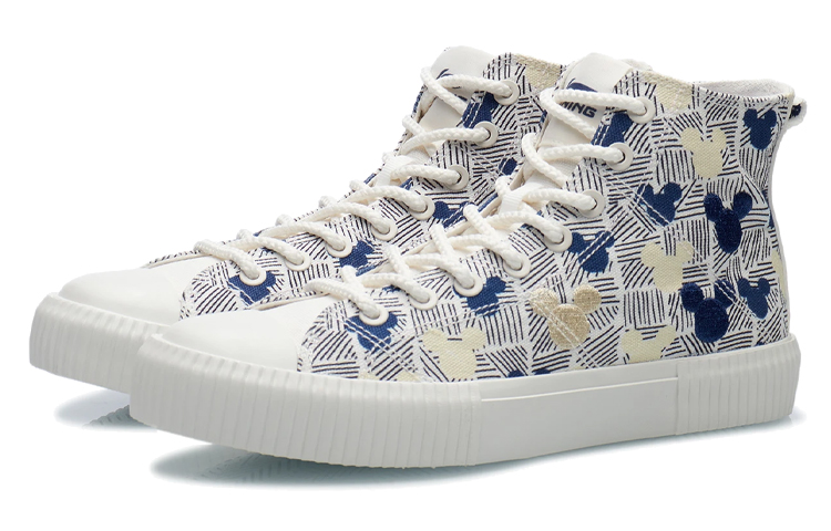 Lookbook (W) (女性用) Li-Ning x Disney キャンバス ハイシューズ '白 青 黄' AGCR284-3 AGCR284-3