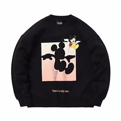 (Women) Li-Ning Disney Collaboration Oversized Pullover Sweatshirt Black AWDQ242-1