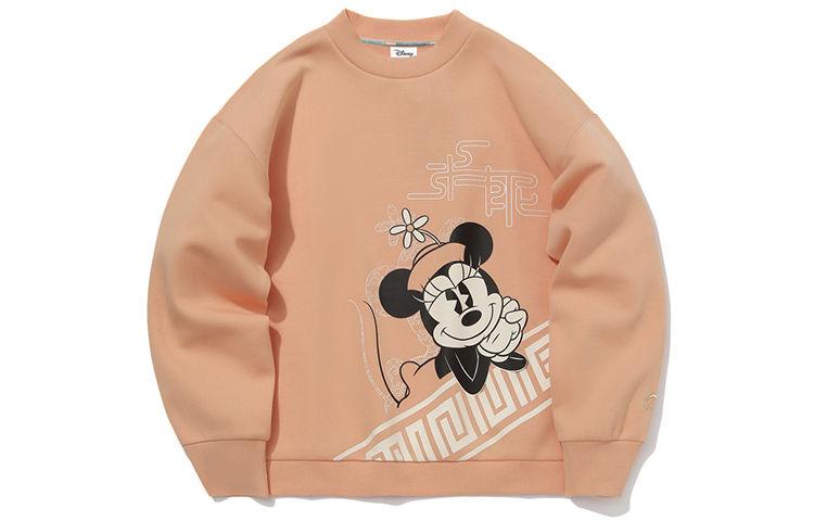 (Women) LI-NING x Disney Pink Cartoon Print Crewneck Sweatshirt for Women. AWDQ584-2