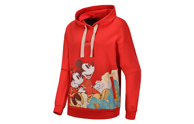 (Women) Li-Ning Disney Red Cherry Loose Fit Pullover Hoodie AWDQ146-2
