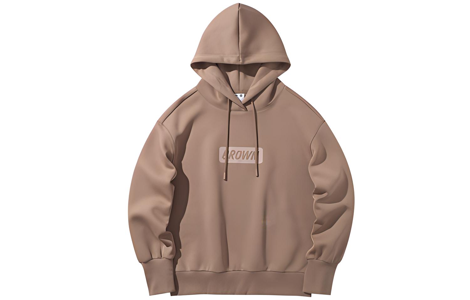 (Women) Li-Ning LINE FRIENDS Brown Bear Hoodie Oversized Pullover Khaki AWDQB08-3