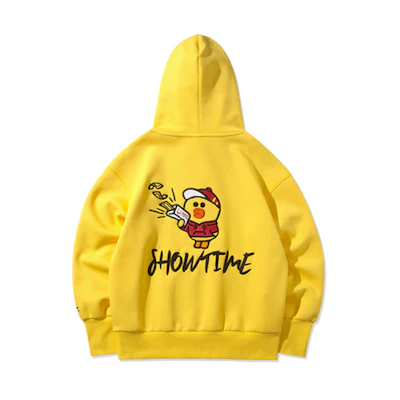 (Women) Li-Ning LINE FRIENDS Yellow Oversized Pullover Hoodie AWDQB08-2