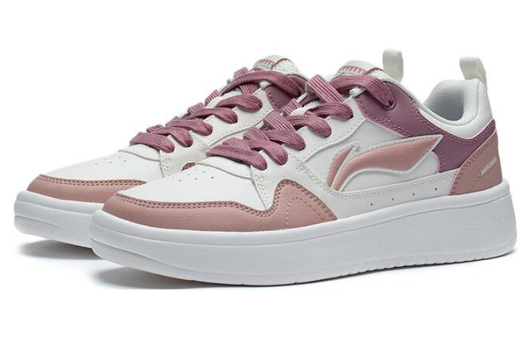 Lookbook LiNing李寧 行初2.0 防滑耐磨 低筒 板鞋 女款 白色與玫瑰粉