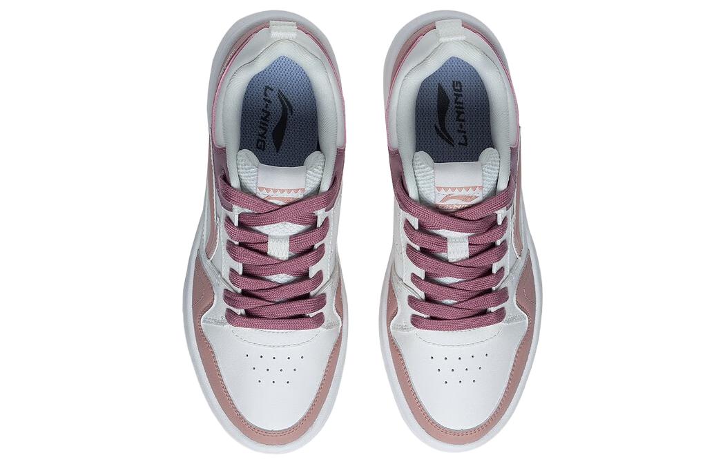 Shop LiNing李寧 行初2.0 防滑耐磨 低筒 板鞋 女款 白色與玫瑰粉