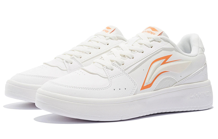 Lookbook LiNing李寧 星河 經典休閒 耐磨透氣 低筒 運動鞋 女款 白橙色