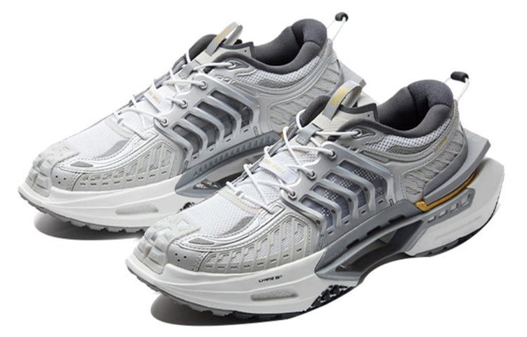 Lookbook 李寧 玄空 反光 潮流 減震 低幫 運動休閒鞋 女款 灰白色