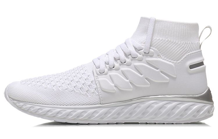 (Women) Li-Ning YuShuai 'All-in-One Knit White Mid-Top Running' ARHN262-2