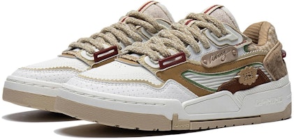 LiNing李寧 001 Btc Prm 耐磨透氣 低幫 板鞋 女款 白褐 Lookbook LiNing李寧 001 Btc Prm 耐磨透氣 低幫 板鞋 女款 白褐