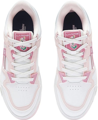 李宁 ACE V2 休閒 耐磨 低幫 板鞋 女款 粉白 Shop 李宁 ACE V2 休閒 耐磨 低幫 板鞋 女款 粉白