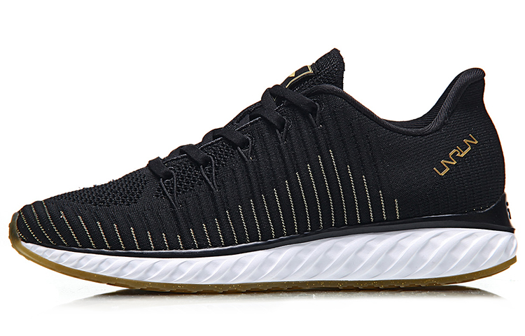 (Women) Li-Ning All Guard Shock Absorbing Running Shoes 'Black Gold' ARHN198-4