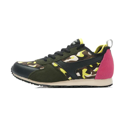 (W) Li-Ning Classic Breathable Running Shoes 'Black Green Yellow Camo'