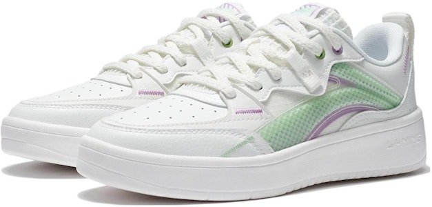 LiNing李寧 減震耐磨 低筒 板鞋 女款 白綠 Lookbook LiNing李寧 減震耐磨 低筒 板鞋 女款 白綠